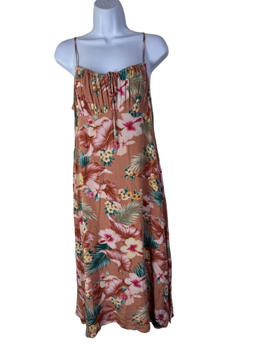 Lucky Brand Floral Midi Dress size Small Boho Babydoll Coquette Blossom Shabby C